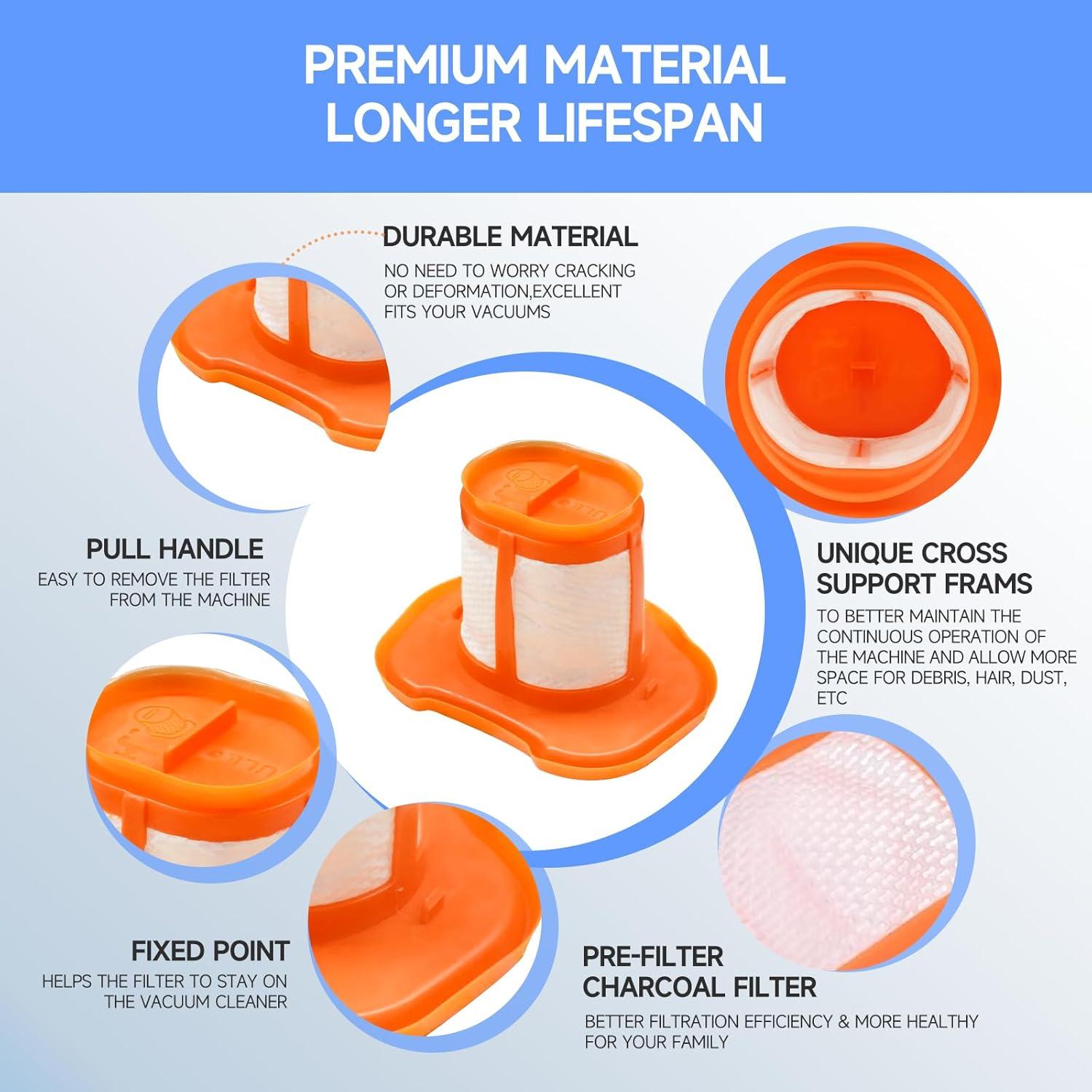 Paquete de 6 Filtros de Reemplazo Aliddle HHVKF10 para Aspiradoras Black and Decker