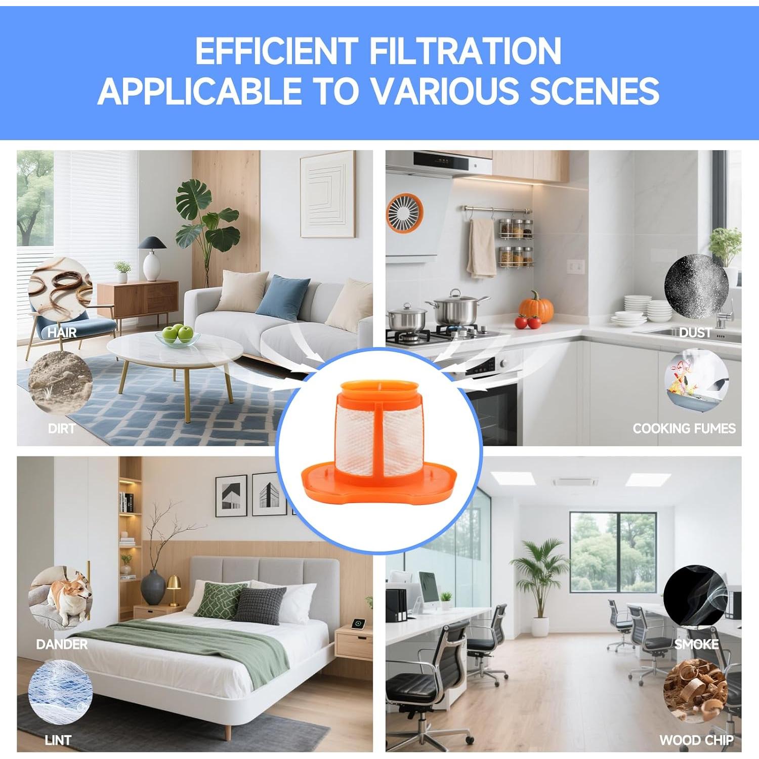 Paquete de 6 Filtros de Reemplazo Aliddle HHVKF10 para Aspiradoras Black and Decker