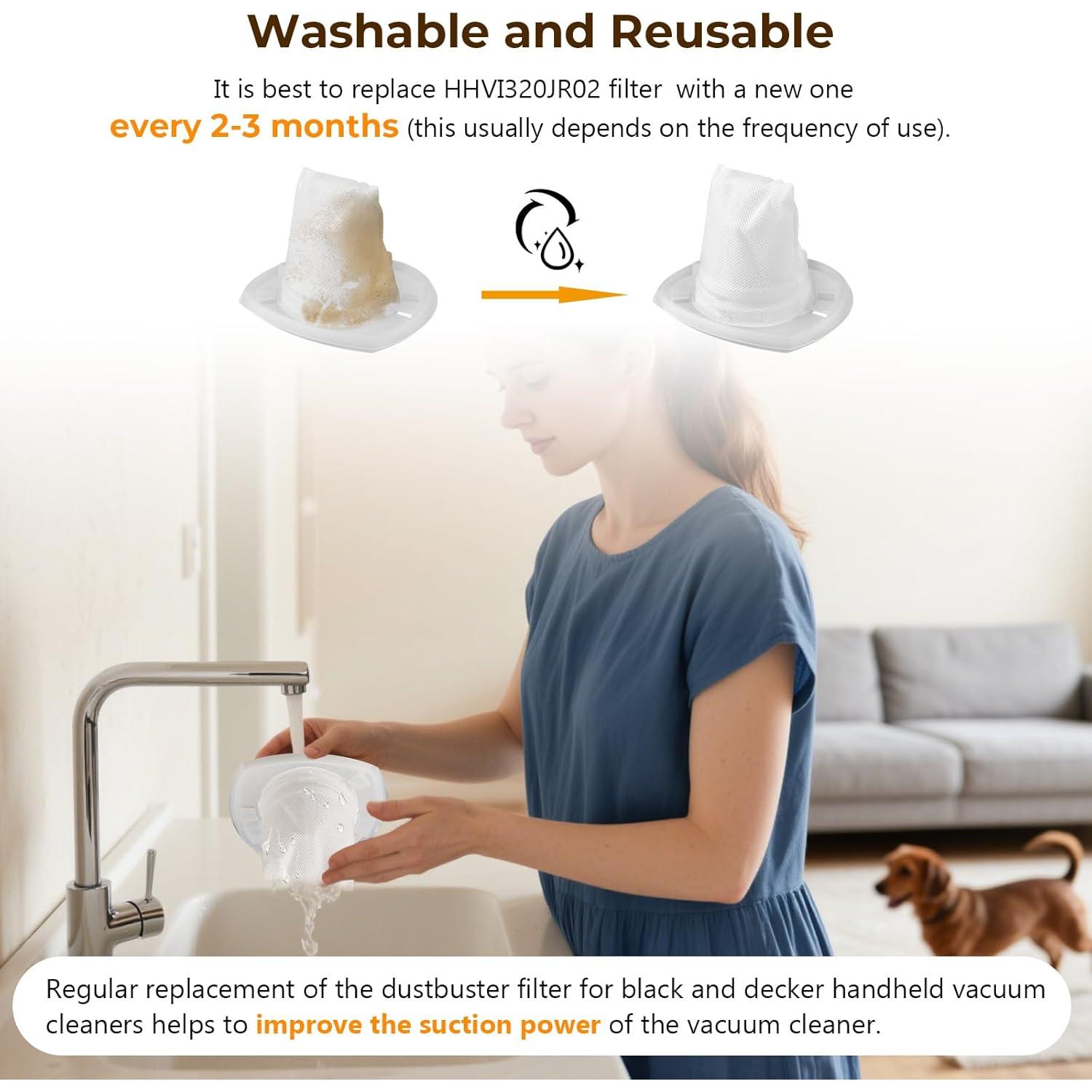 Paquete de 6 Filtros de Aspiradora Blutoget VF110 para Black & Decker