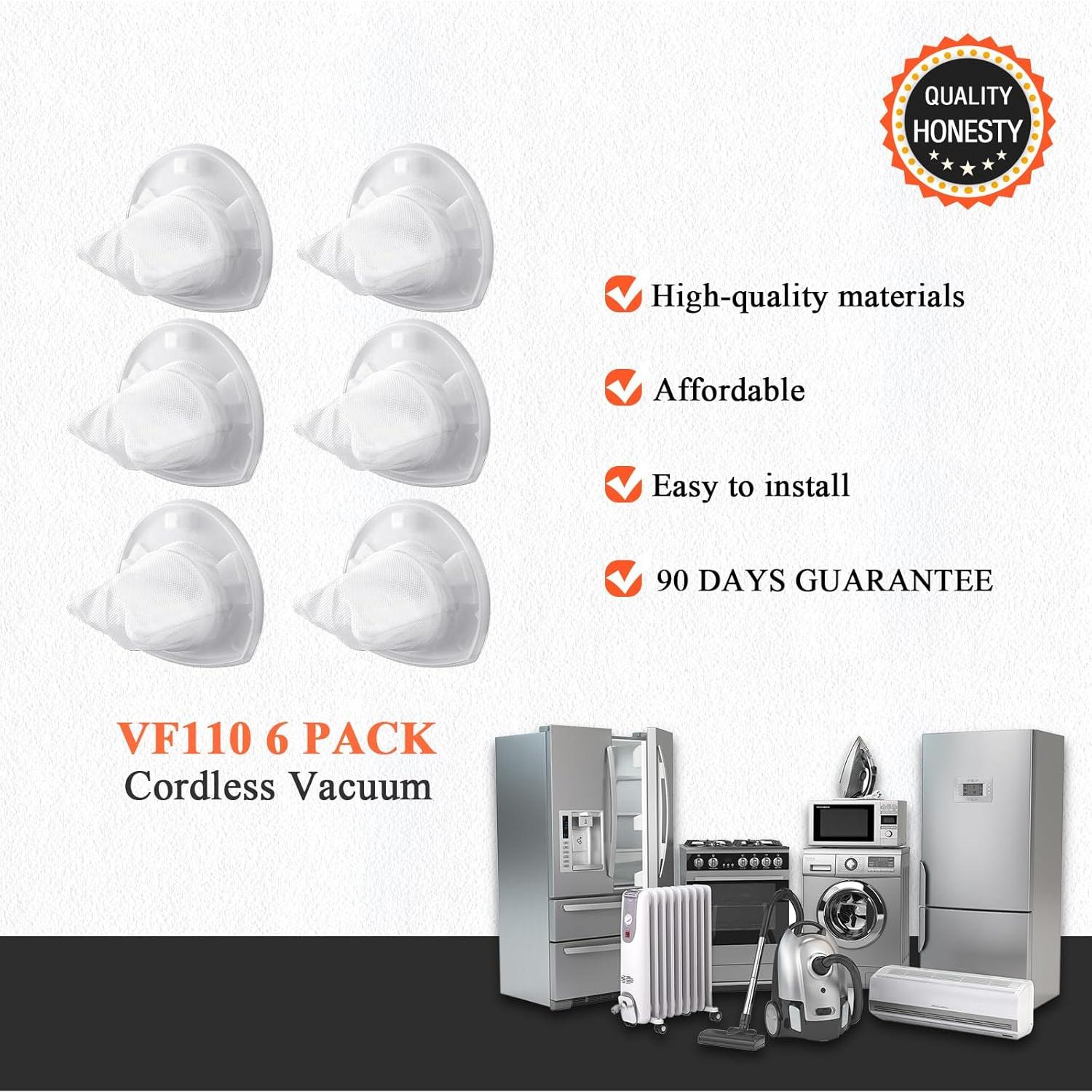 Paquete de 6 Filtros de Aspiradora Blutoget VF110 para Black & Decker