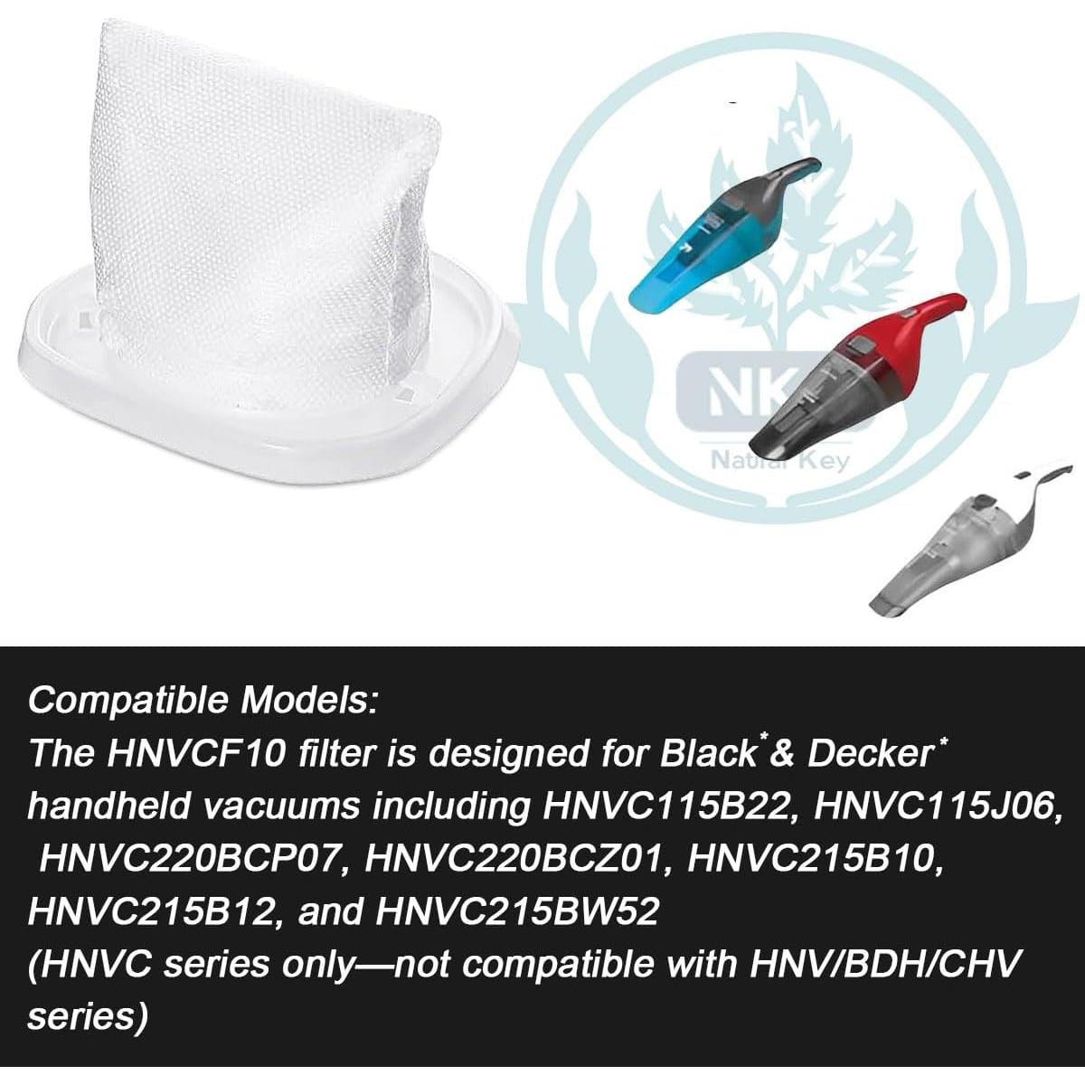 Filtros de Reemplazo HNVCF10 NKA para Aspiradoras Black y Decker - Paquete de 6