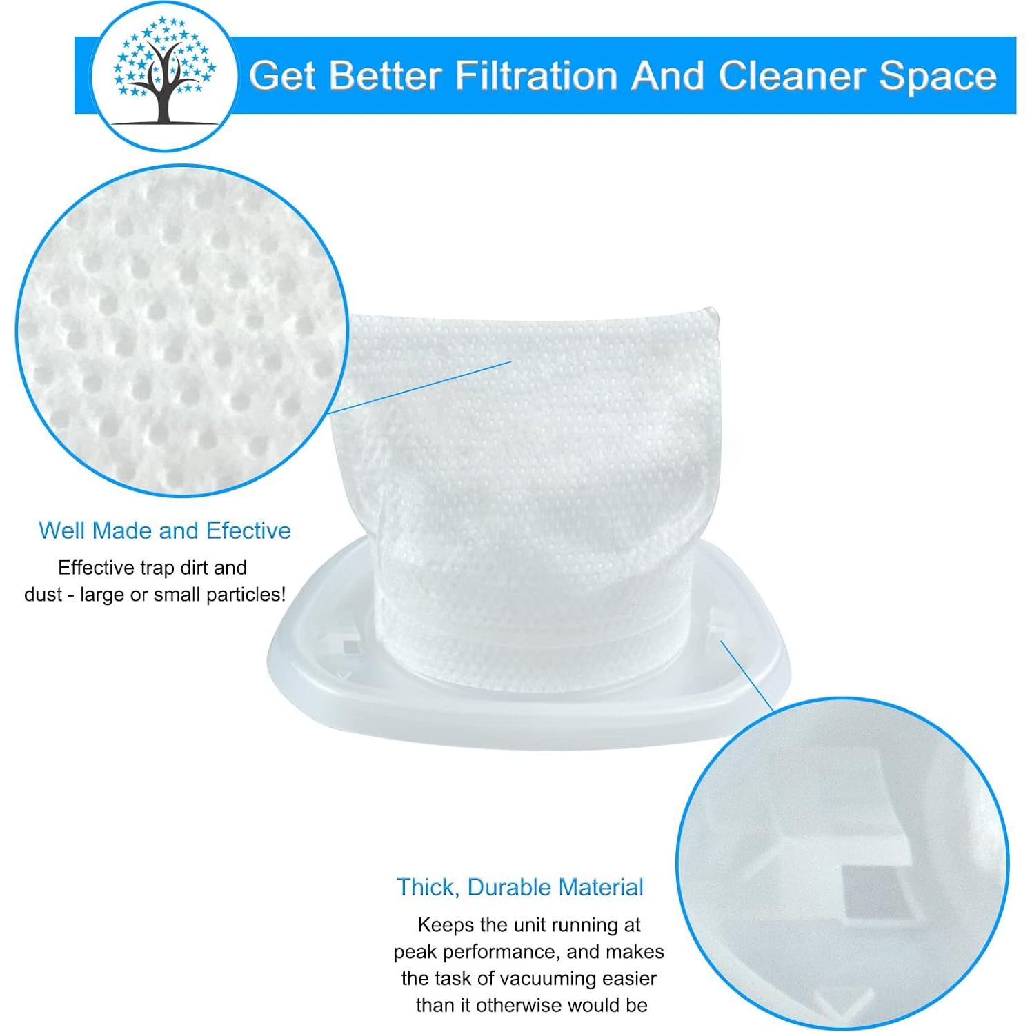 Filtros HNVCF10 Rstartree para Aspiradora Black and Decker - Paquete de 8