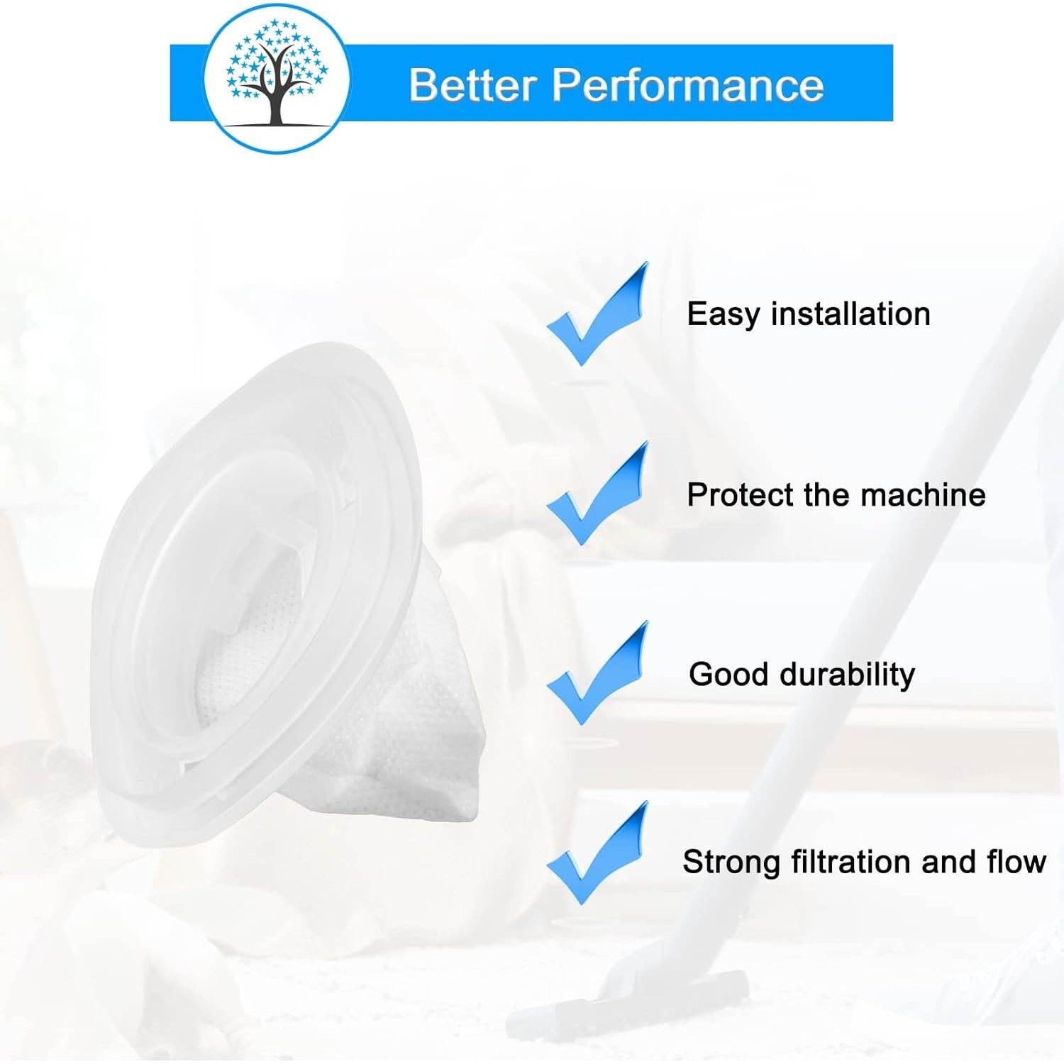 Filtros HNVCF10 Rstartree para Aspiradora Black and Decker - Paquete de 8