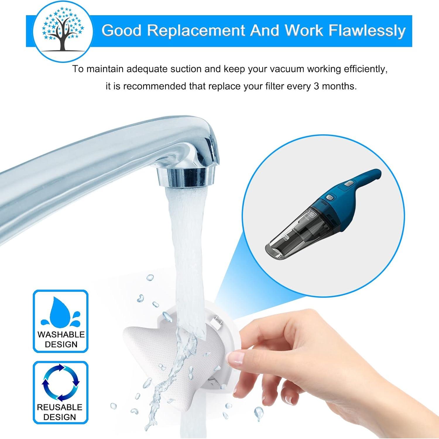 Filtros de Reemplazo EVF100 Rstartree para Aspiradora Black y Decker