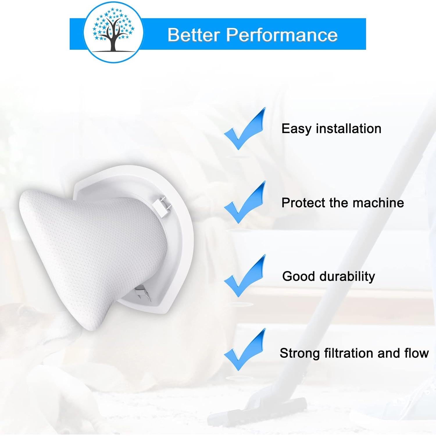 Filtros de Reemplazo EVF100 Rstartree para Aspiradora Black y Decker