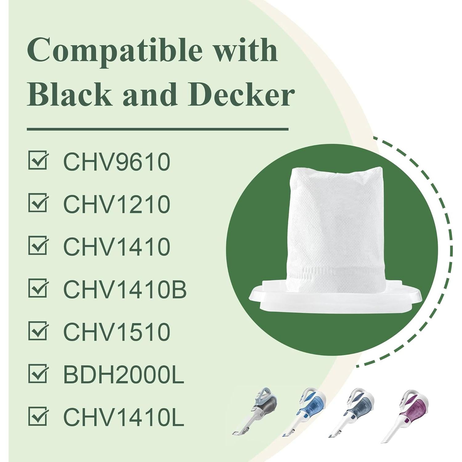 Paquete de 6 Filtros de Reemplazo LUXRILIX VF110 para Aspiradora Black and Decker