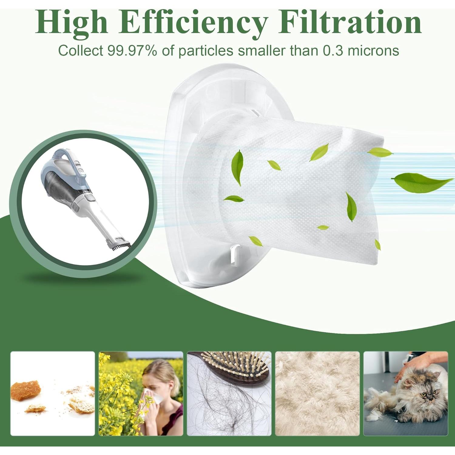 Paquete de 6 Filtros de Reemplazo LUXRILIX VF110 para Aspiradora Black and Decker