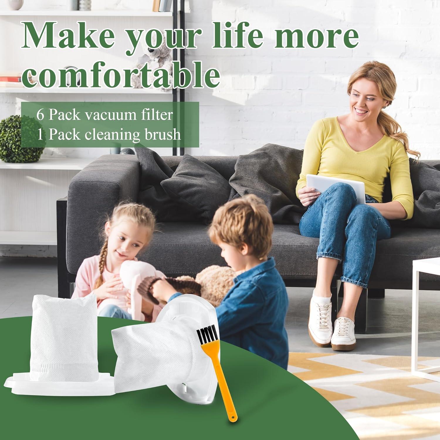 Paquete de 6 Filtros de Reemplazo LUXRILIX VF110 para Aspiradora Black and Decker