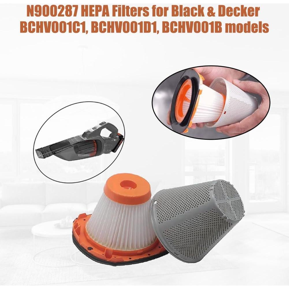 4 Filtros HEPA GIB cleaningtool GF15 para Aspiradora Black+Decker