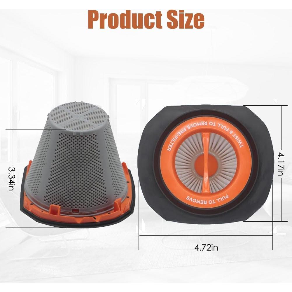 4 Filtros HEPA GIB cleaningtool GF15 para Aspiradora Black+Decker