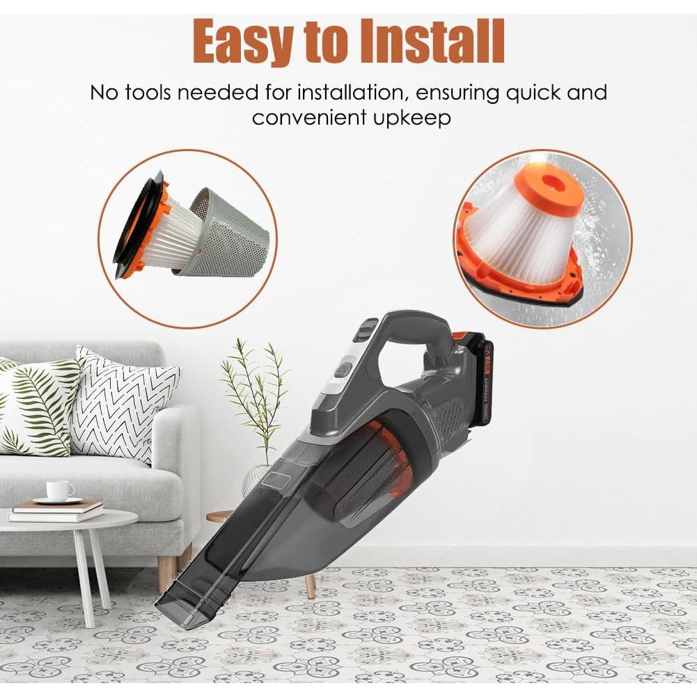 4 Filtros HEPA GIB cleaningtool GF15 para Aspiradora Black+Decker