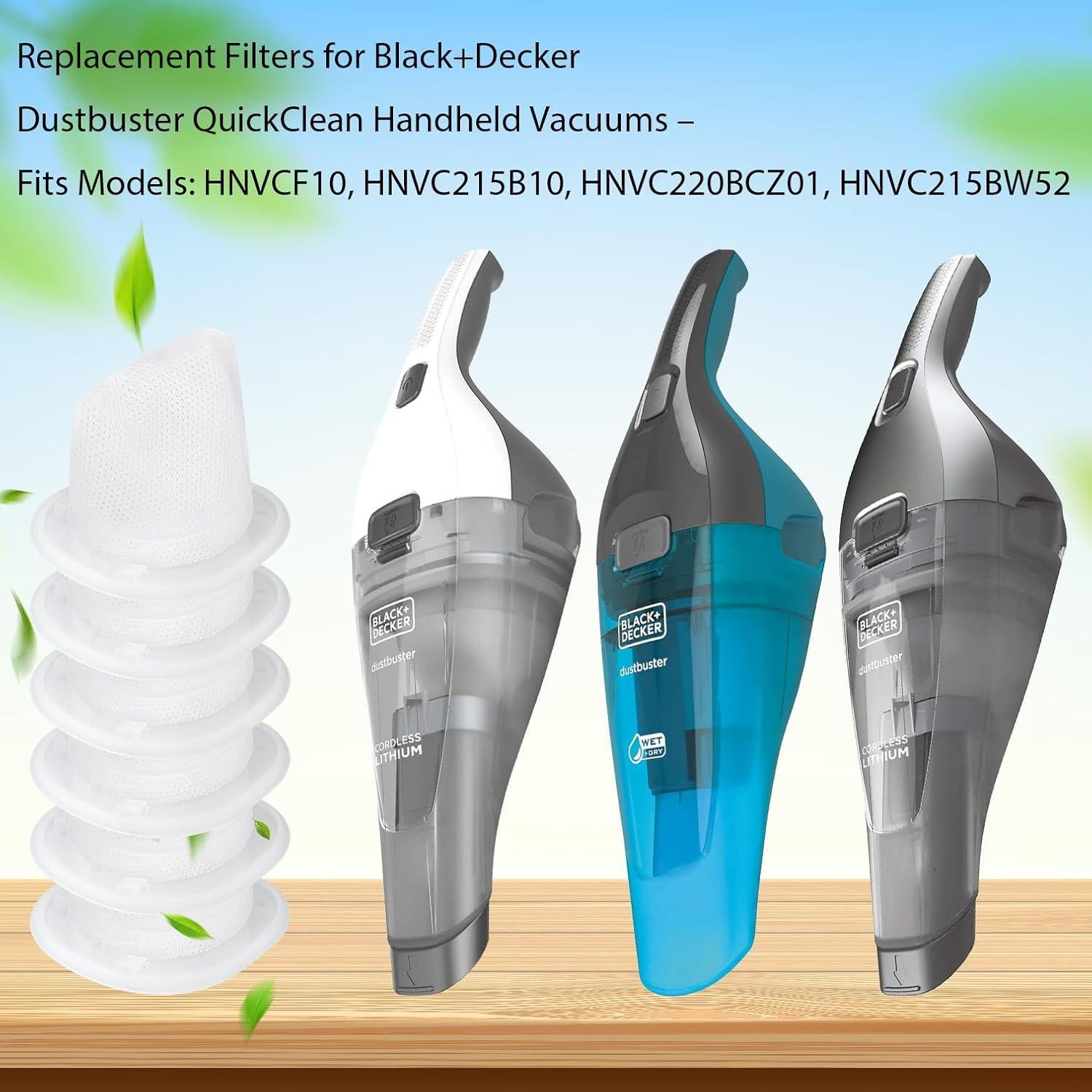 Paquete de 6 Filtros de Reemplazo WRTI para Aspiradoras Black and Decker