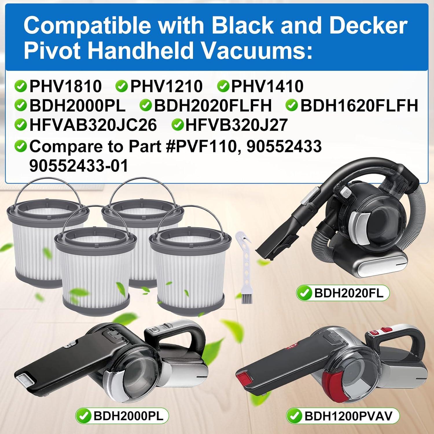 Paquete de 4 Filtros de Reemplazo PVF110 Aymthgt para Aspiradoras Black y Decker