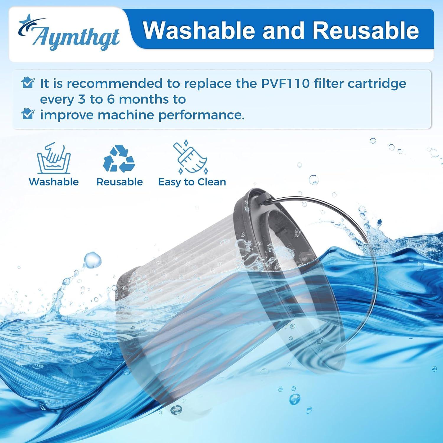 Paquete de 4 Filtros de Reemplazo PVF110 Aymthgt para Aspiradoras Black y Decker