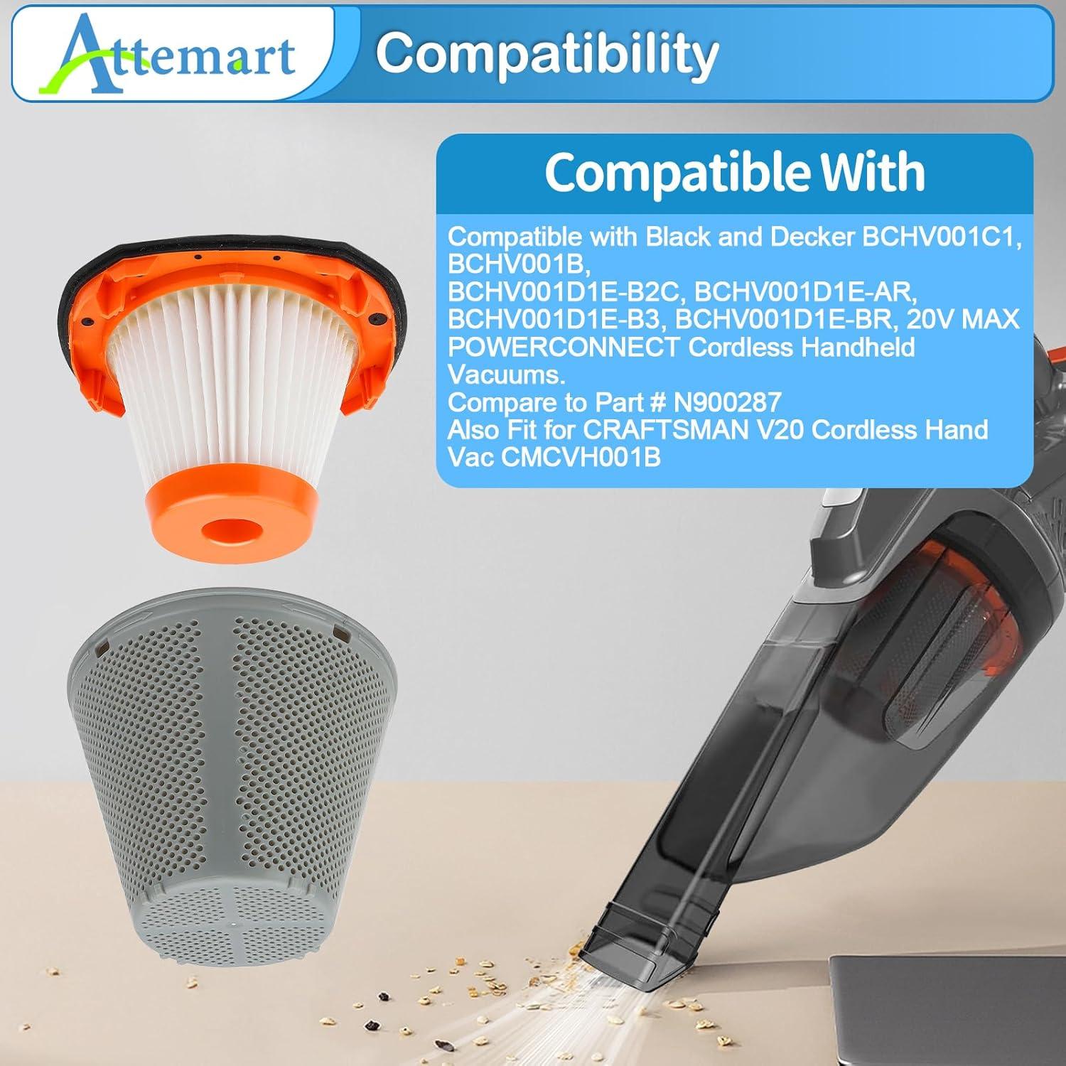 Paquete de 2 Filtros HEPA N900287 para Aspiradoras Black and Decker