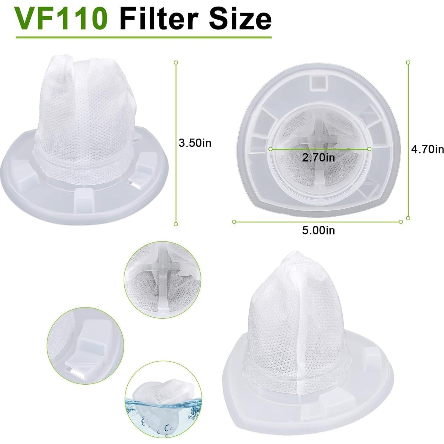 Filtro de Reemplazo VF110 Rebirthcare para Aspiradora Black & Decker