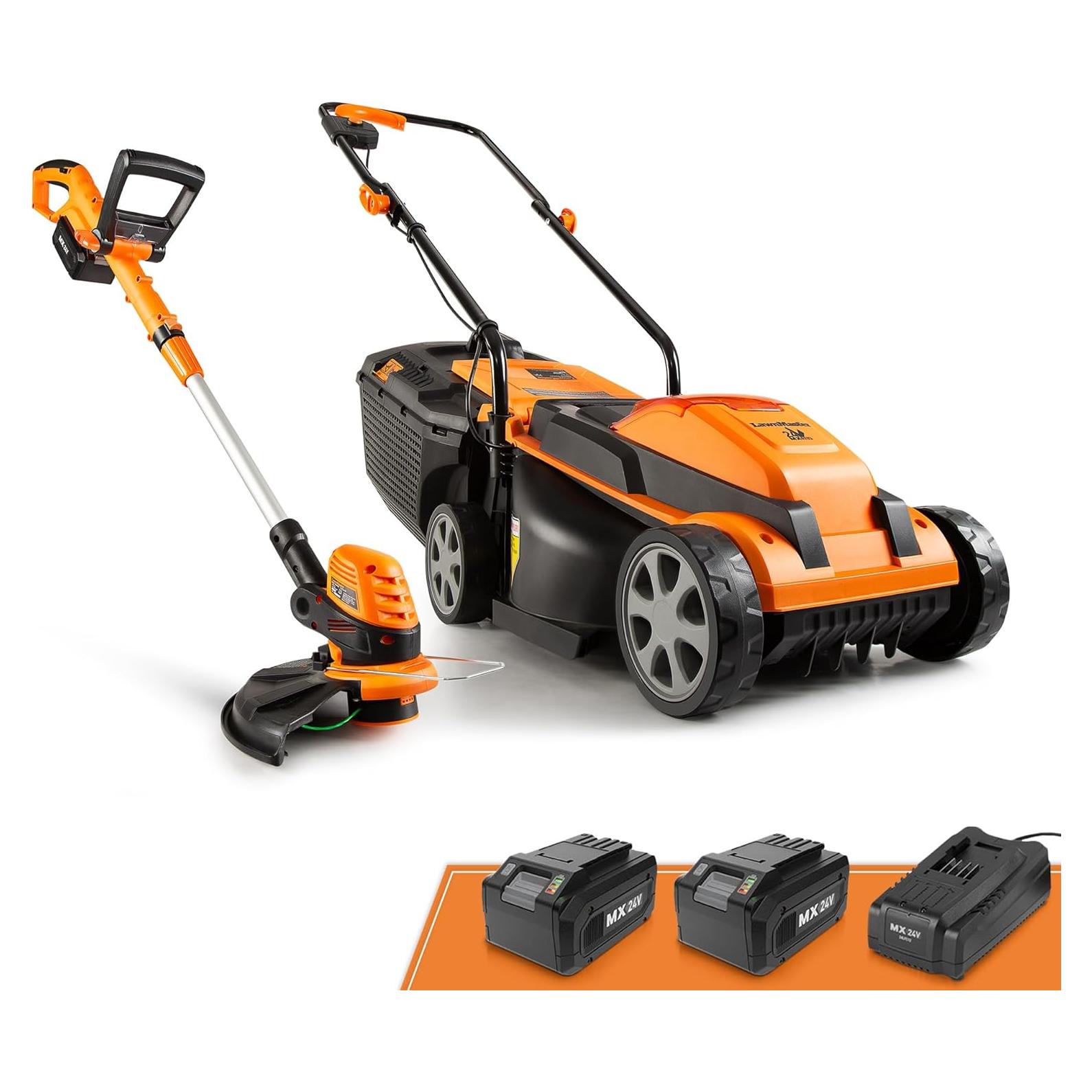 Cortadora y Recortadora LawnMaster 24V 33 cm con 2 Baterías