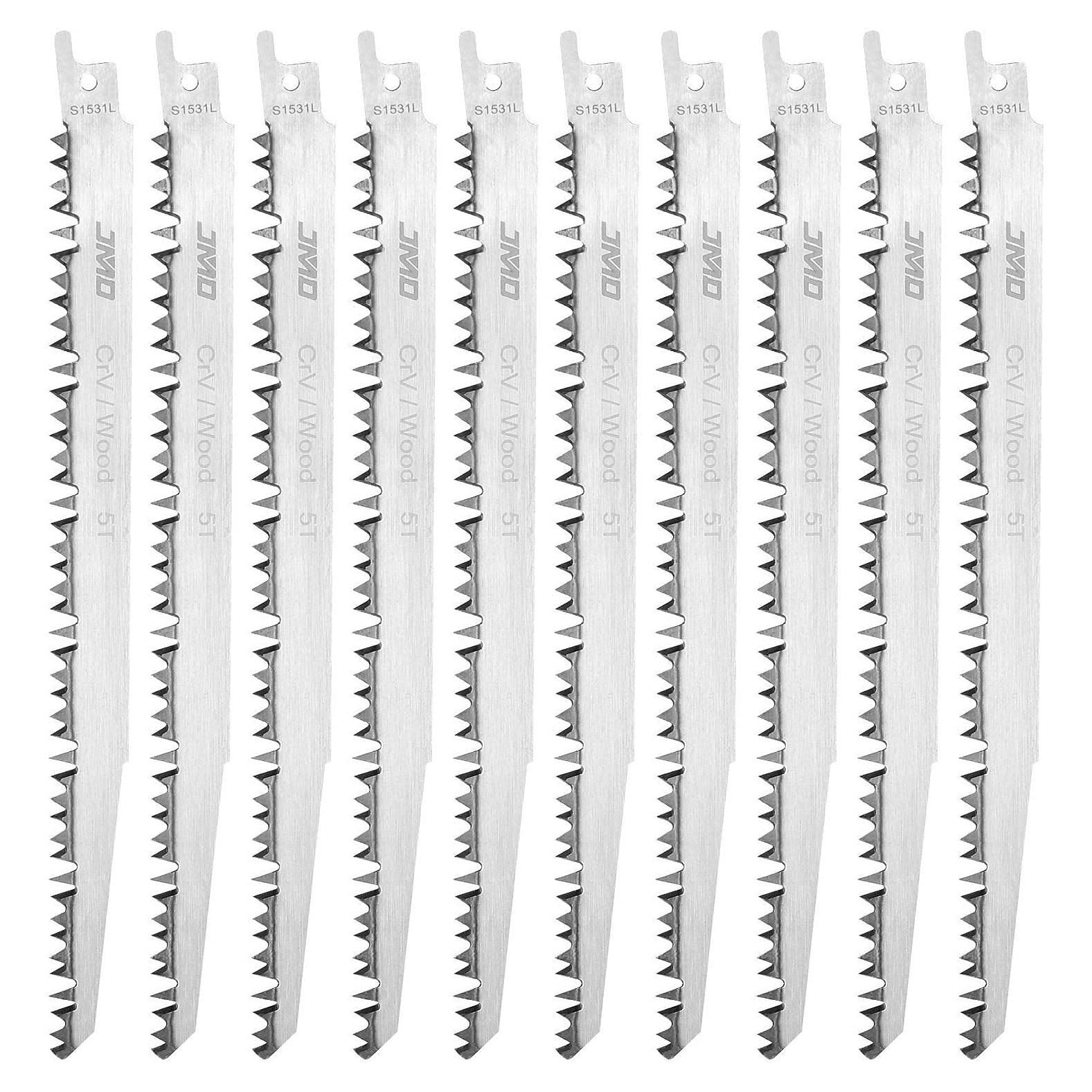 10 Hojas de Sierra Recíproca 240mm HNBun para Poda de Madera