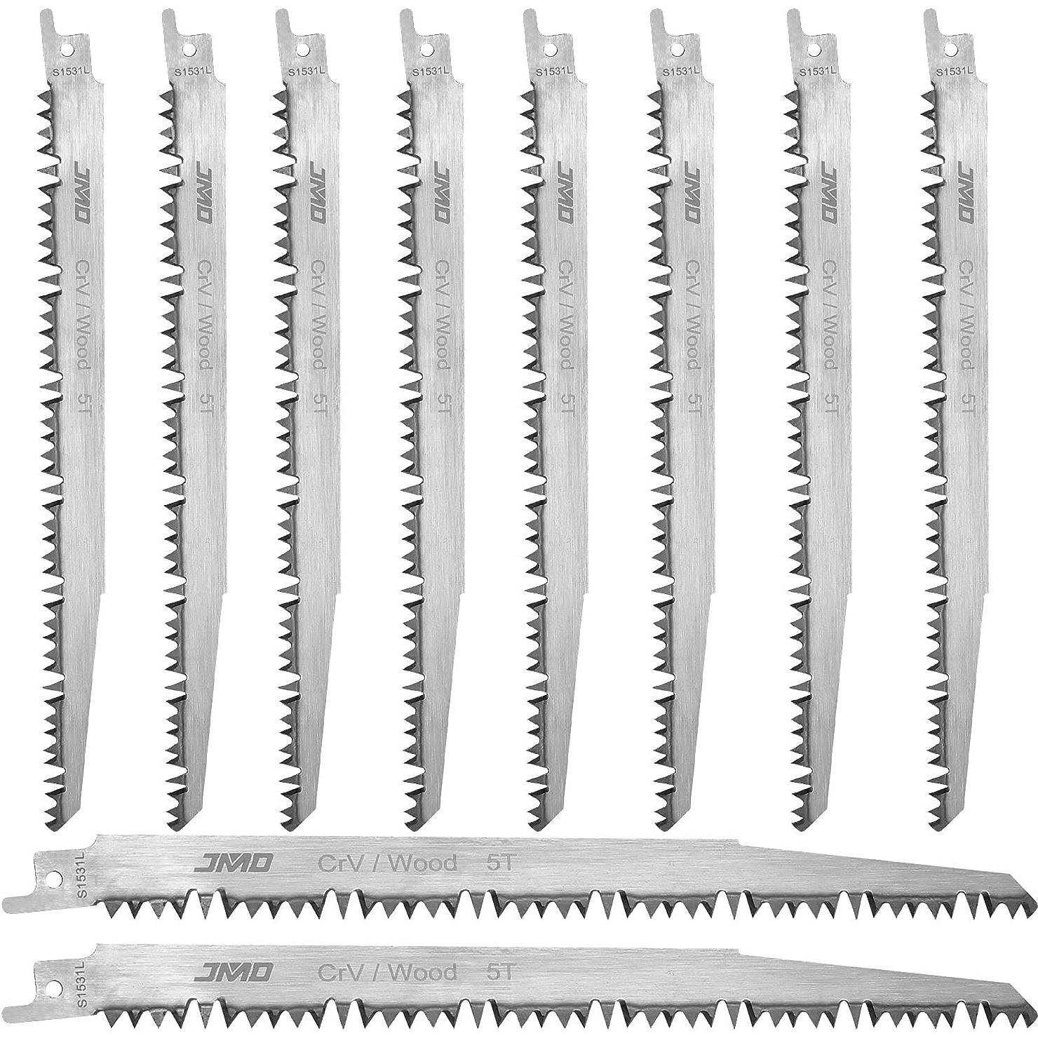 10 Hojas de Sierra Recíproca 240mm HNBun para Poda de Madera
