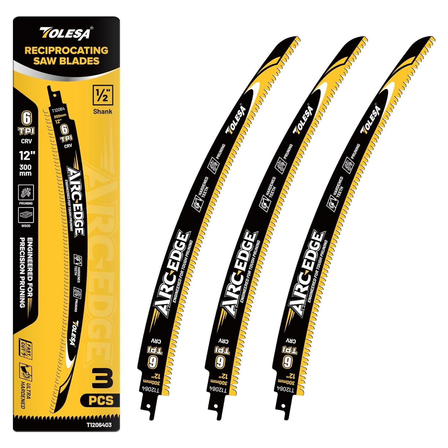 Juego de Hojas de Sierra Recíproca TOLESA 30.48cm 3 Piezas