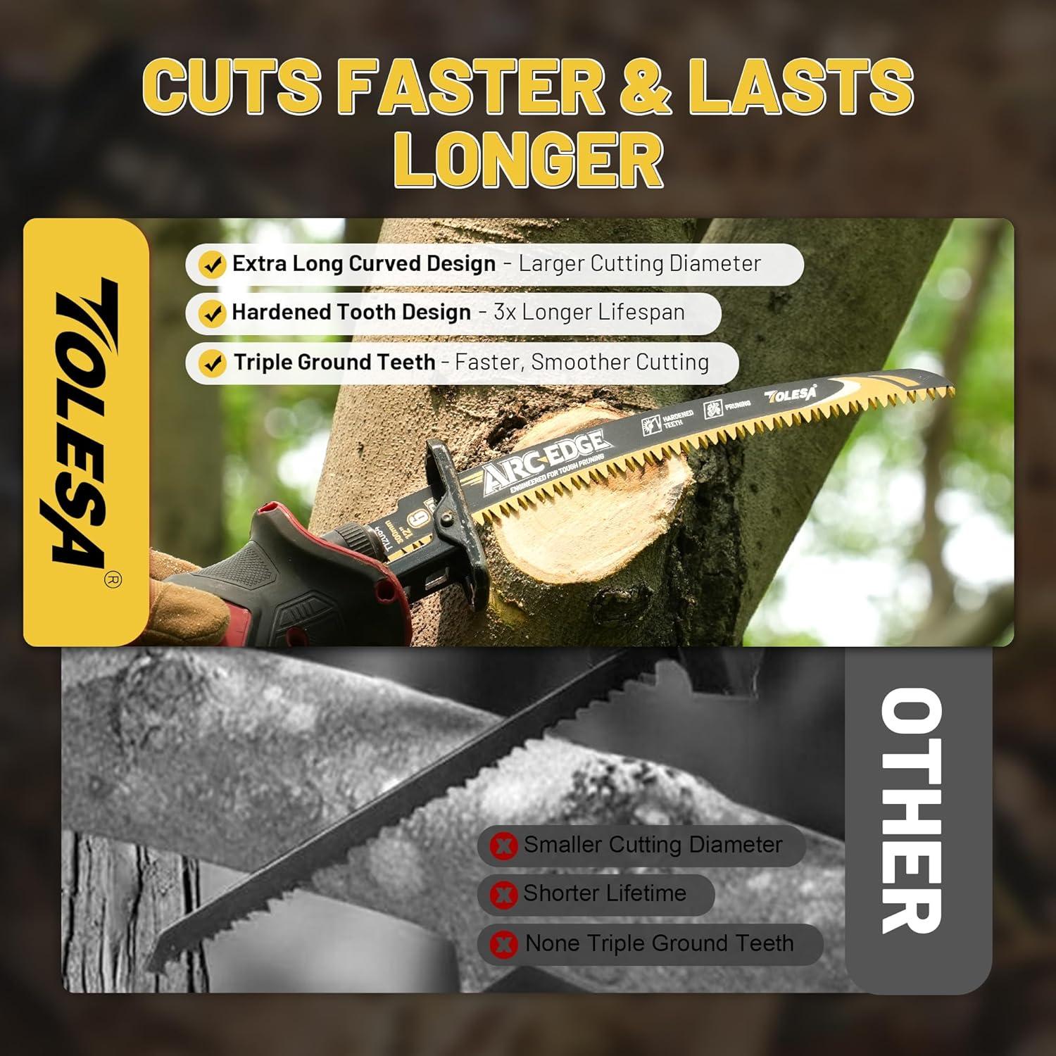 Juego de Hojas de Sierra Recíproca TOLESA 30.48cm 3 Piezas