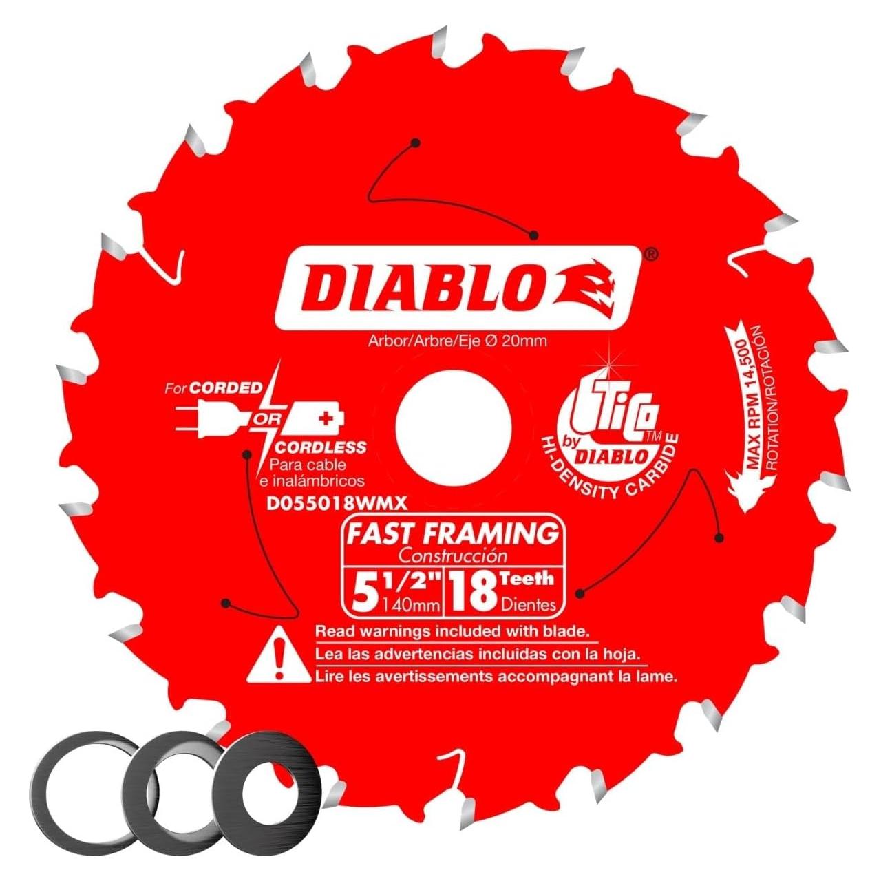 Hoja de sierra Diablo 14 cm Carburo TiCo 18 dientes ATB