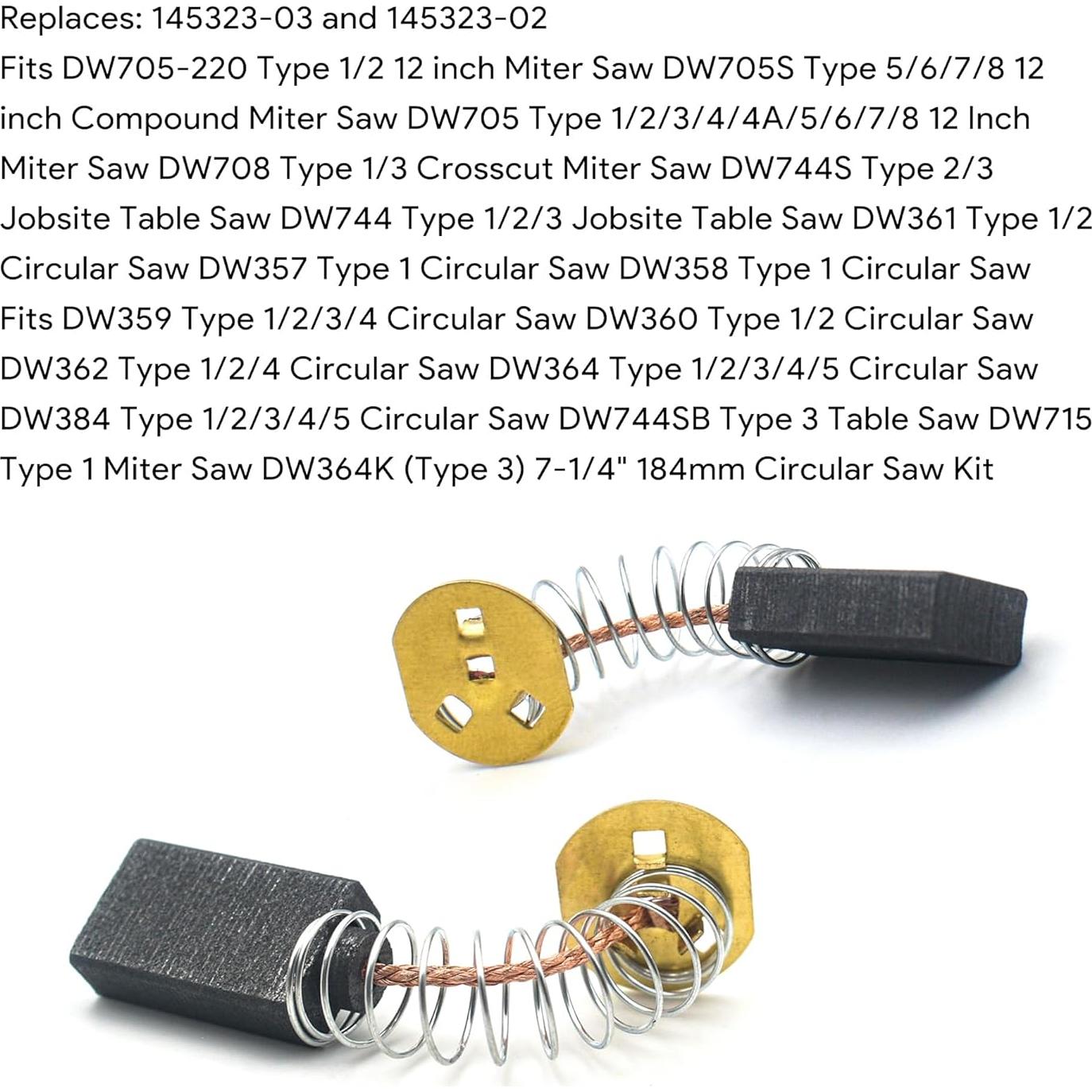 Cepillos de Motor de Carbono GEARLINTON 145323-06 para Dewalt