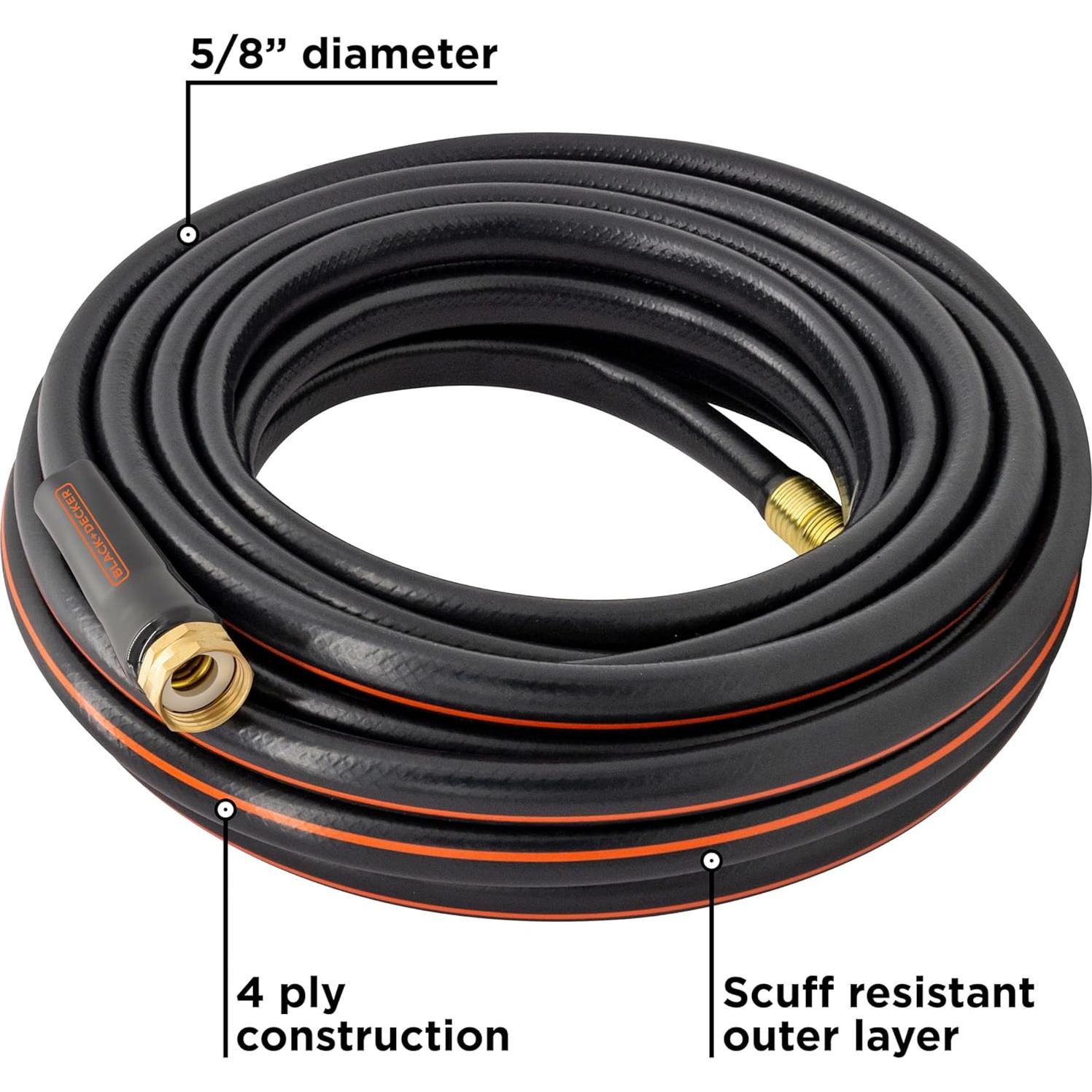 Manguera de Jardín Decker Negra 15.24 m 4 Capas 300 PSI