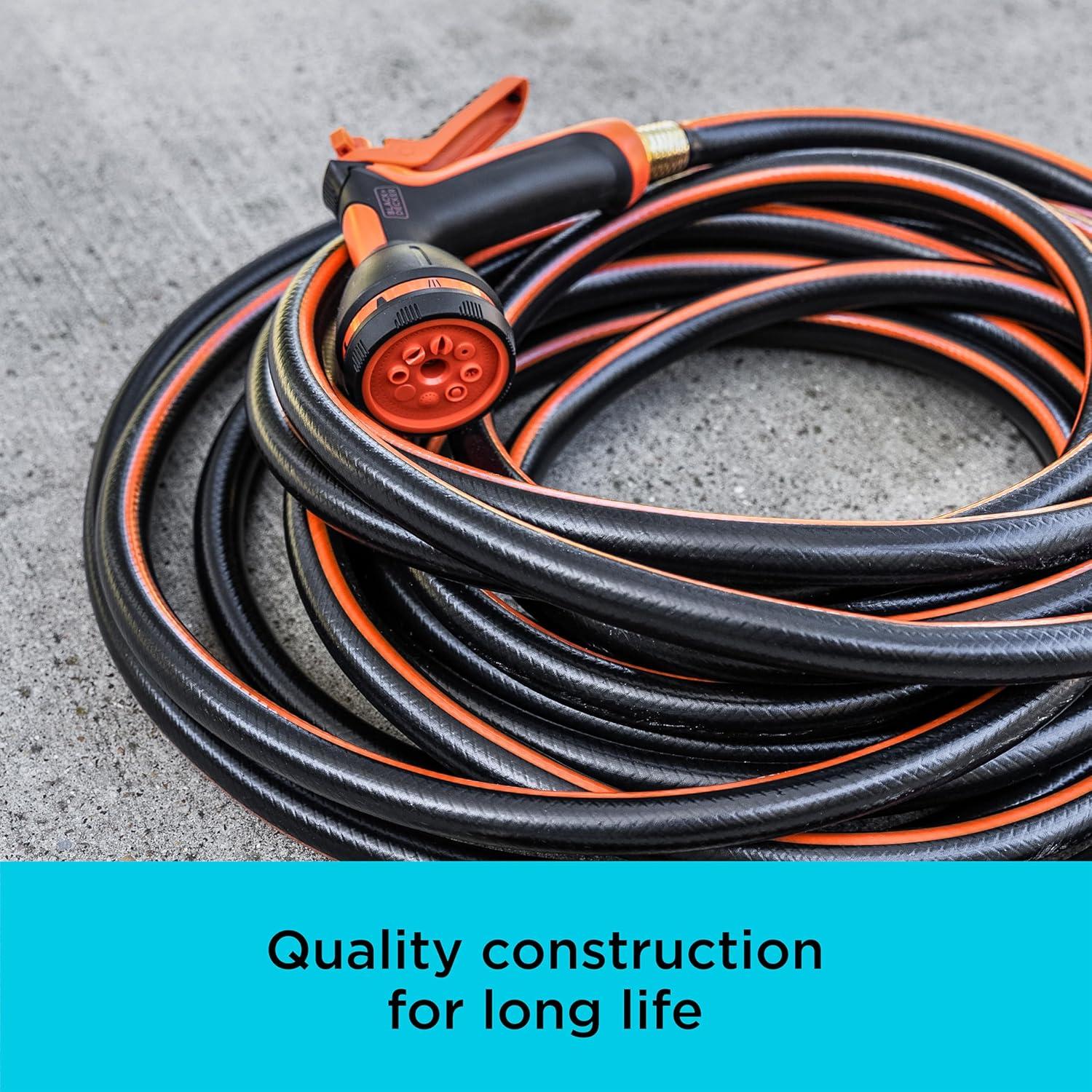 Manguera de Jardín Decker Negra 15.24 m 4 Capas 300 PSI