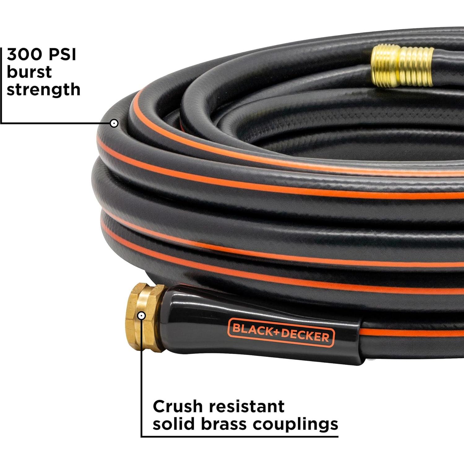 Manguera de Jardín Decker Negra 15.24 m 4 Capas 300 PSI