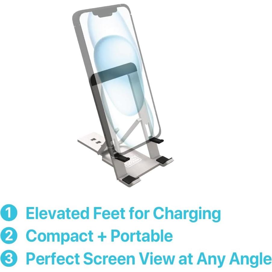 Soporte Plegable para Teléfono BLACK+DECKER Ajustable Plateado