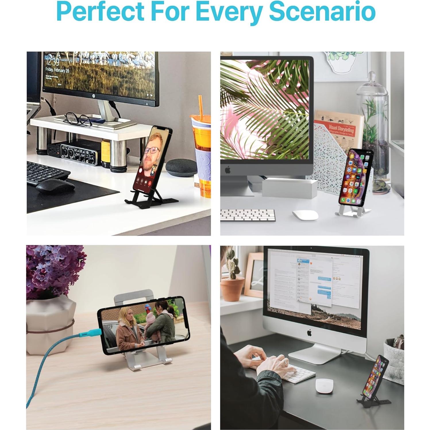 Soporte Plegable para Teléfono BLACK+DECKER Ajustable Plateado