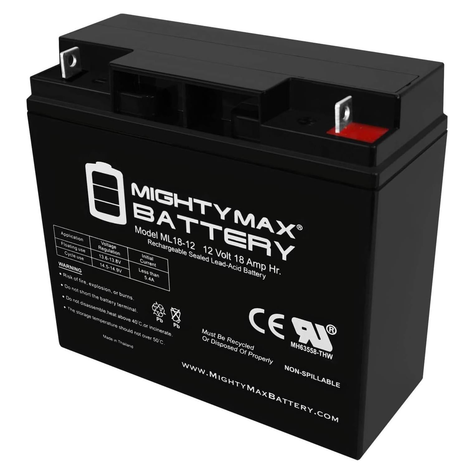 Batería recargable 12V 18AH Mighty Max para Black Decker PS400JRB