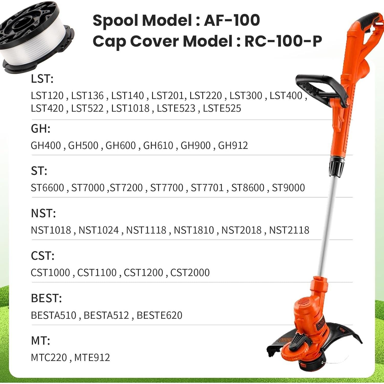 Bobina de Repuesto AF100 Black Decker 10 Bobinas 9.14m 1.65mm