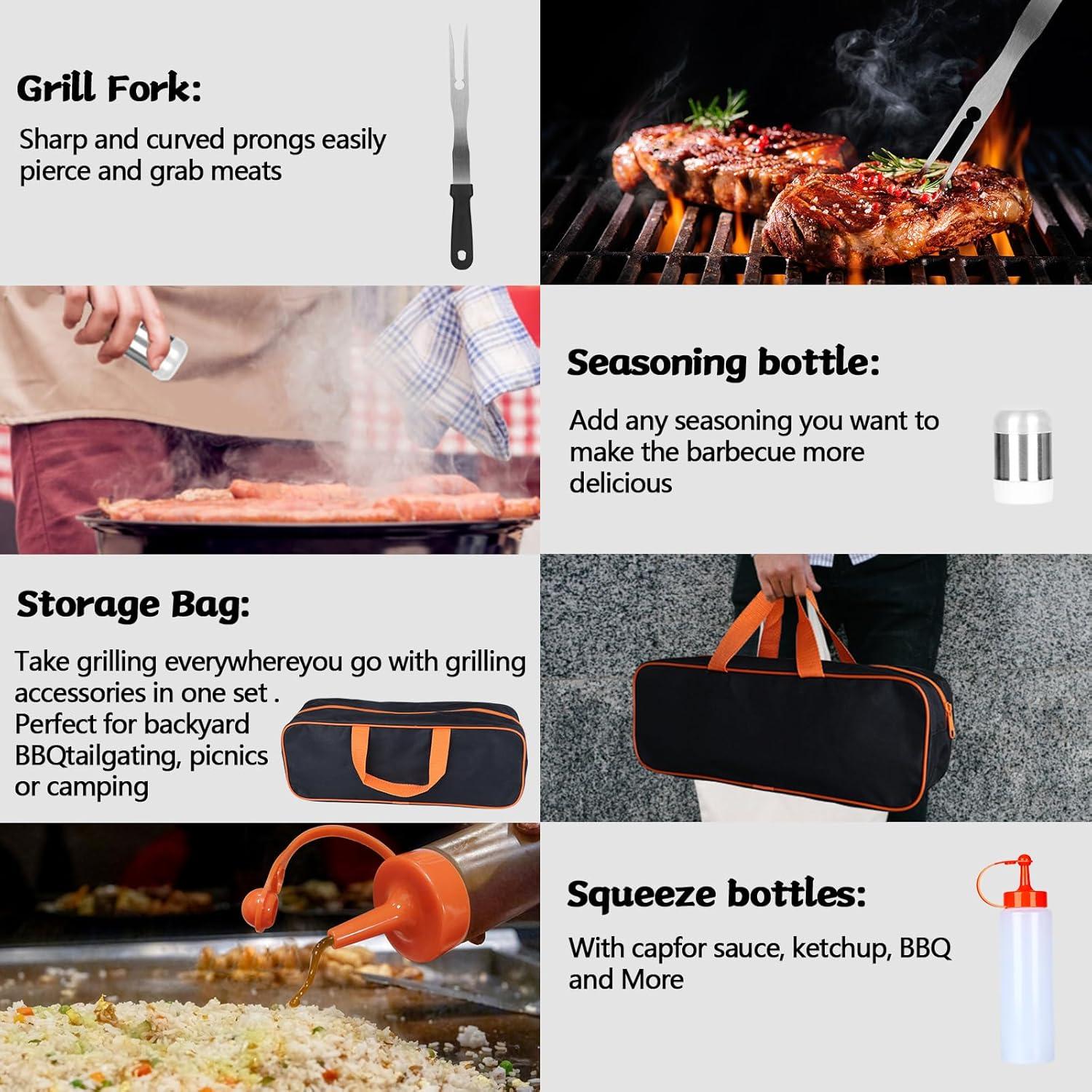 Kit de Accesorios para Parrilla Demiwise 23 Piezas Acero Inoxidable