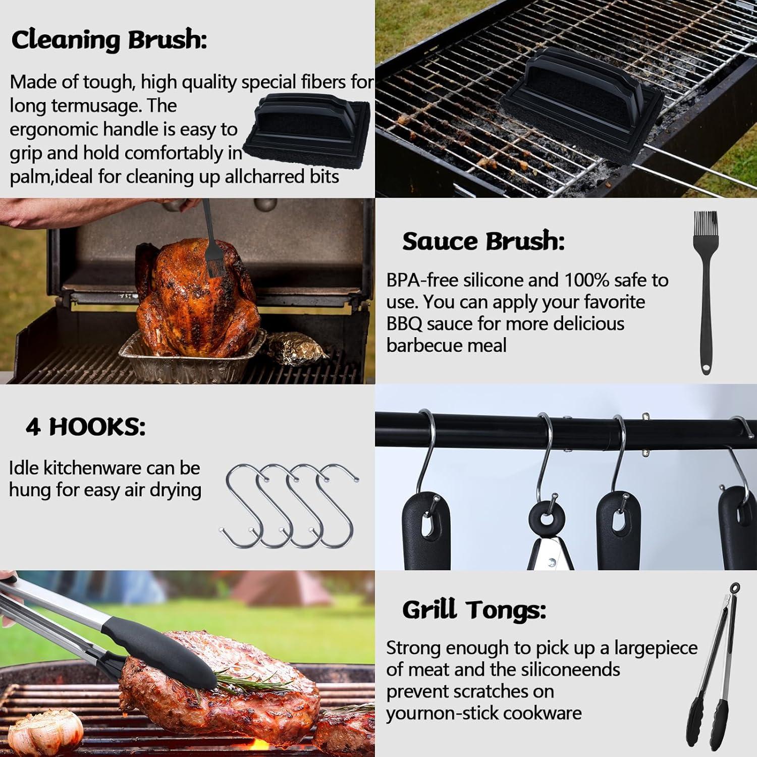 Kit de Accesorios para Parrilla Demiwise 23 Piezas Acero Inoxidable