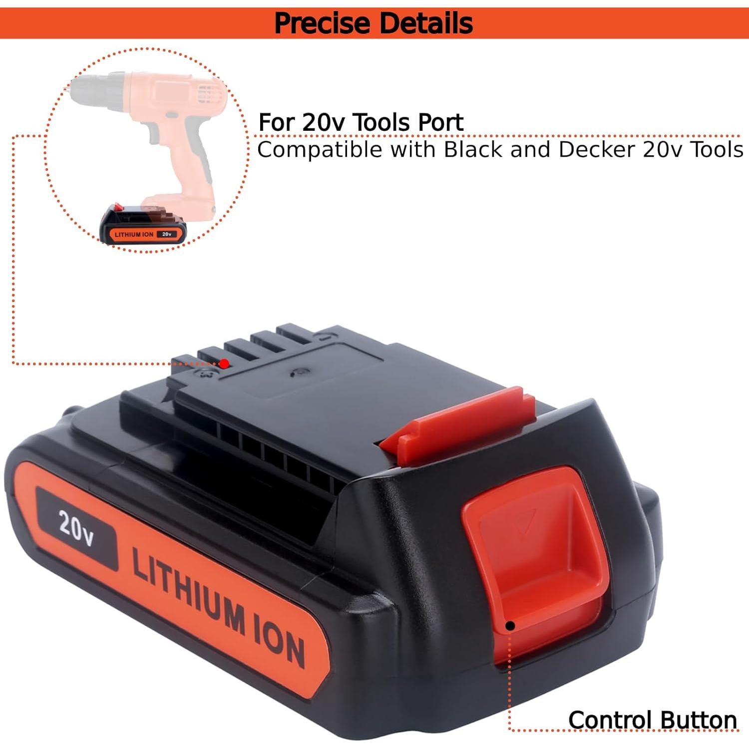 Paquete de 2 Baterías de Litio 20V 4.0Ah Tulepowceeng