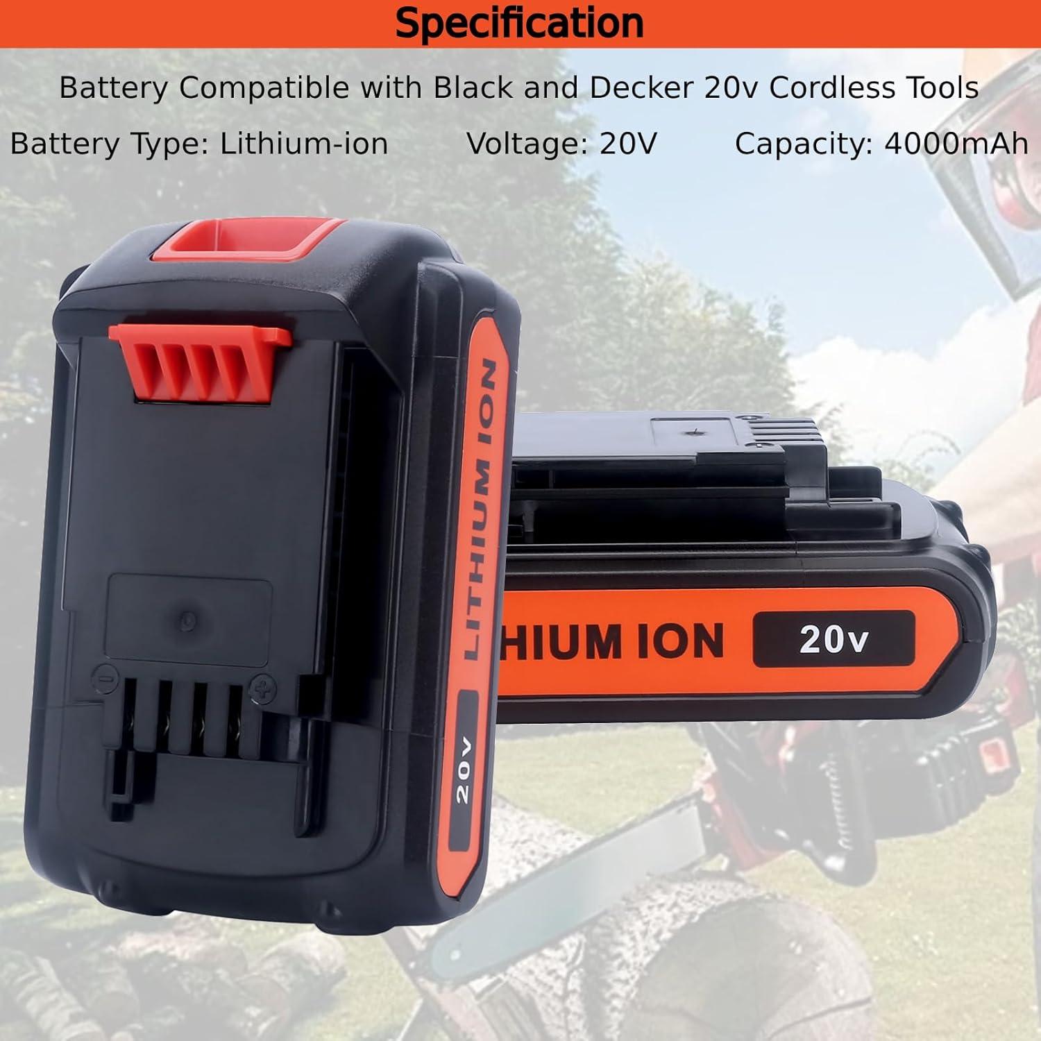 Paquete de 2 Baterías de Litio 20V 4.0Ah Tulepowceeng