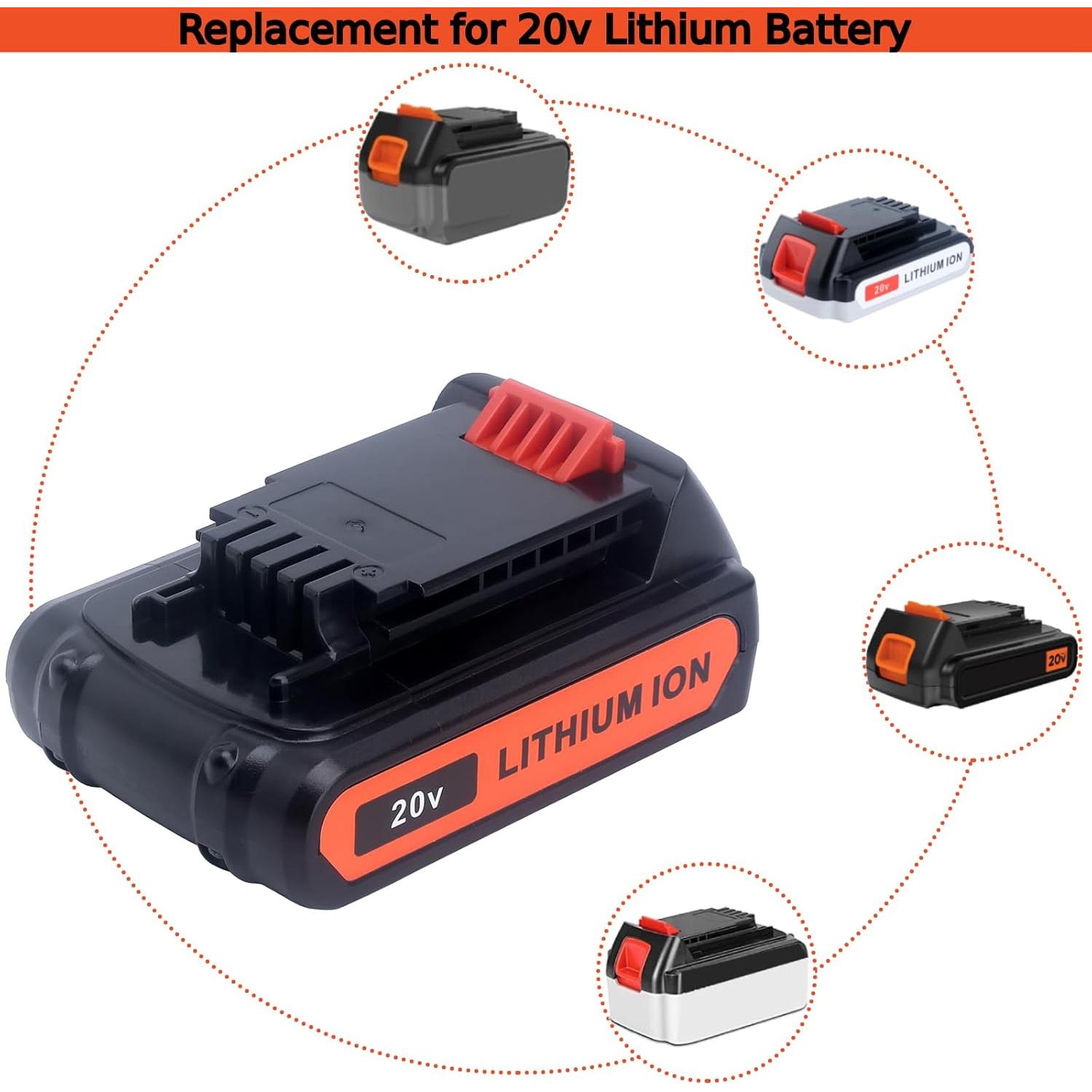Paquete de 2 Baterías de Litio 20V 4.0Ah Tulepowceeng