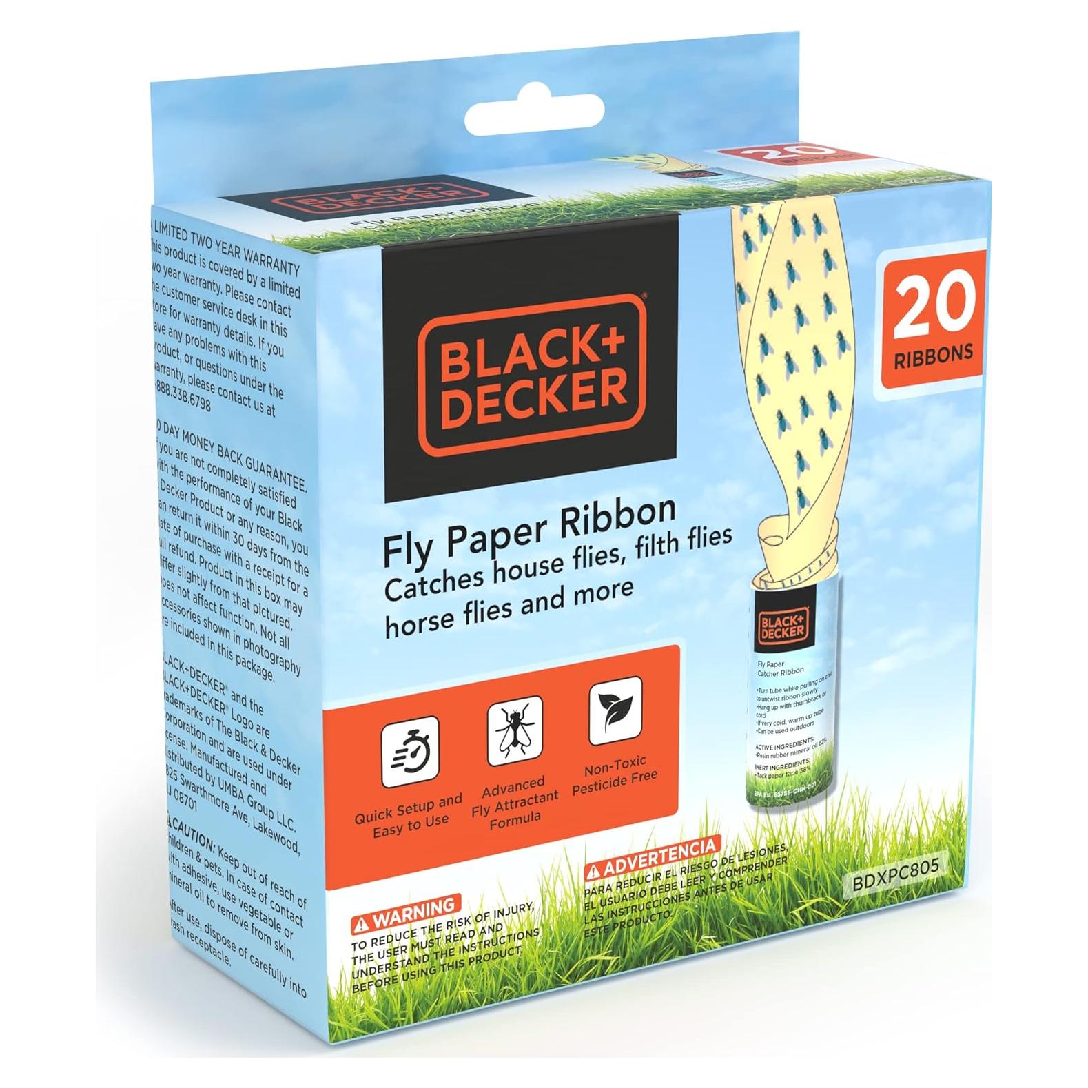 Trampa Adhesiva para Moscas y Mosquitos BLACK+DECKER 20 Unidades