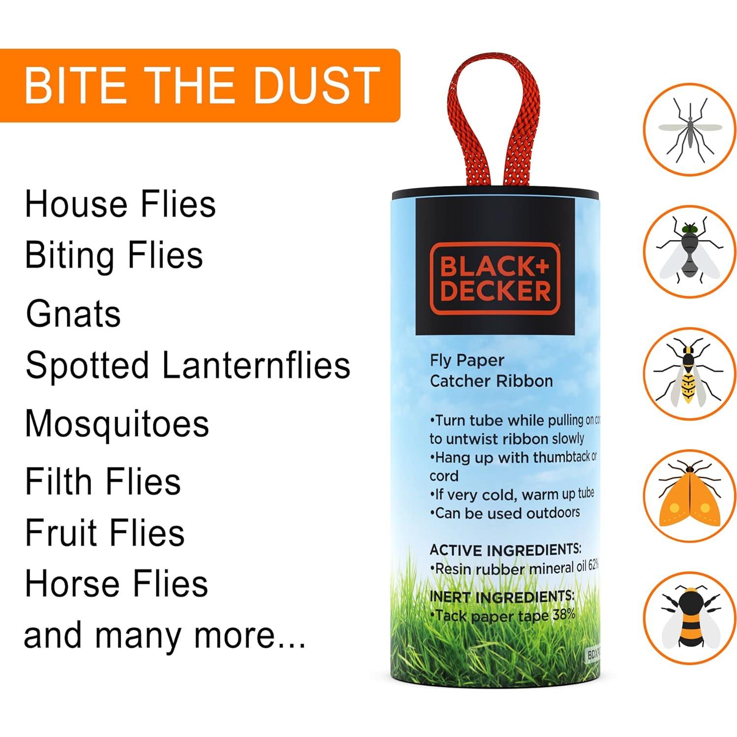 Trampa Adhesiva para Moscas y Mosquitos BLACK+DECKER 20 Unidades