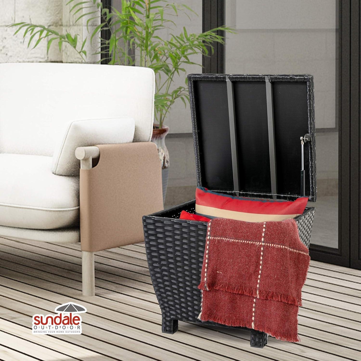 Caja de Almacenamiento Exterior Sundale 49.21L Negra con Tapa