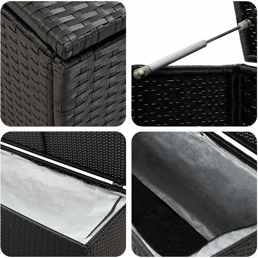 Cofre de Almacenamiento Exterior vidaXL 500L Ratán Sintético Negro