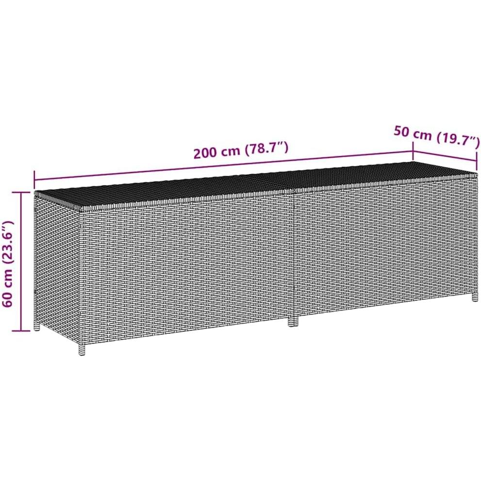 Cofre de Almacenamiento Exterior vidaXL 500L Ratán Sintético Negro