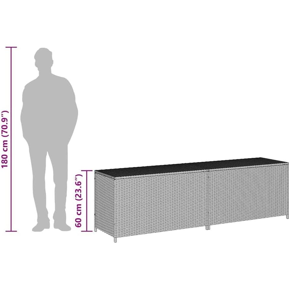Cofre de Almacenamiento Exterior vidaXL 500L Ratán Sintético Negro