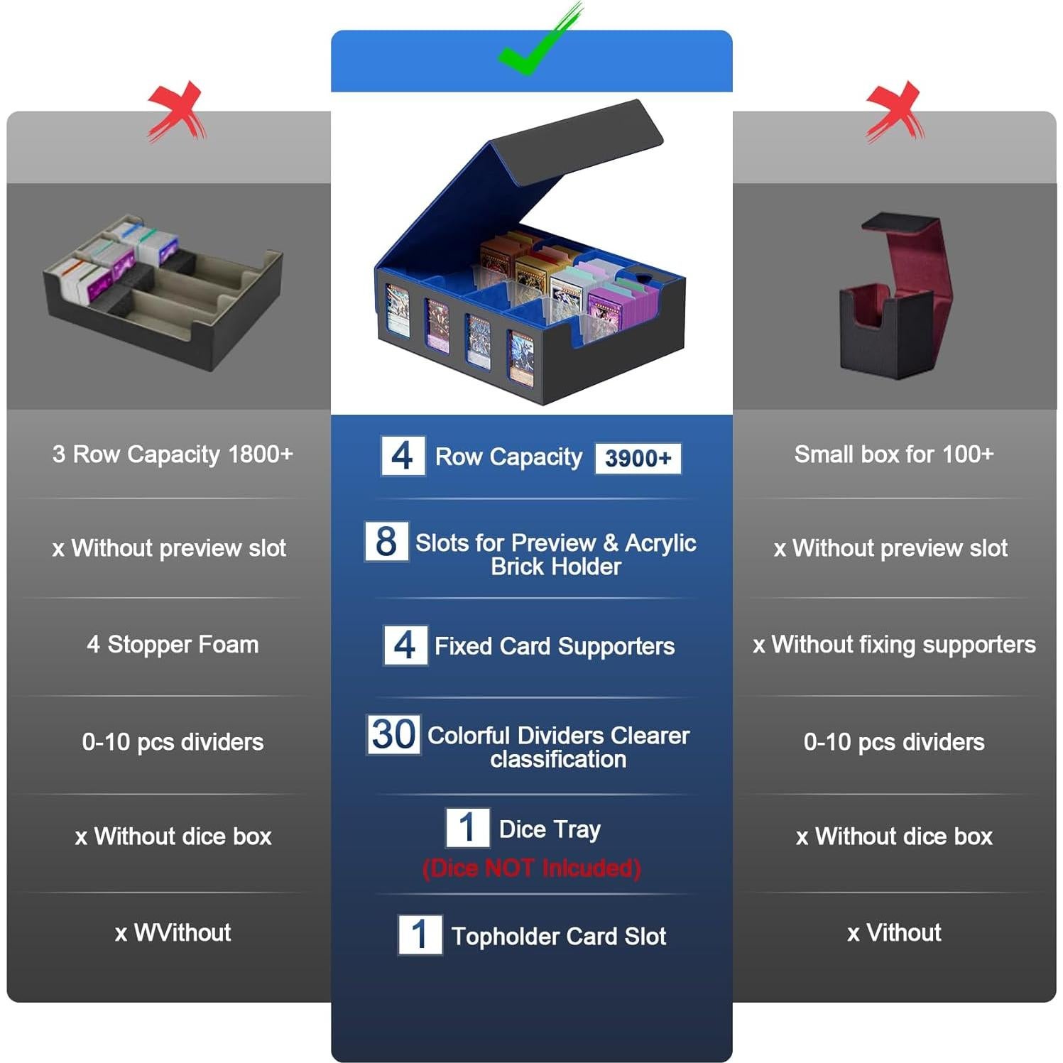 Caja de Almacenamiento para Cartas Coleccionables Bearfire 3900+