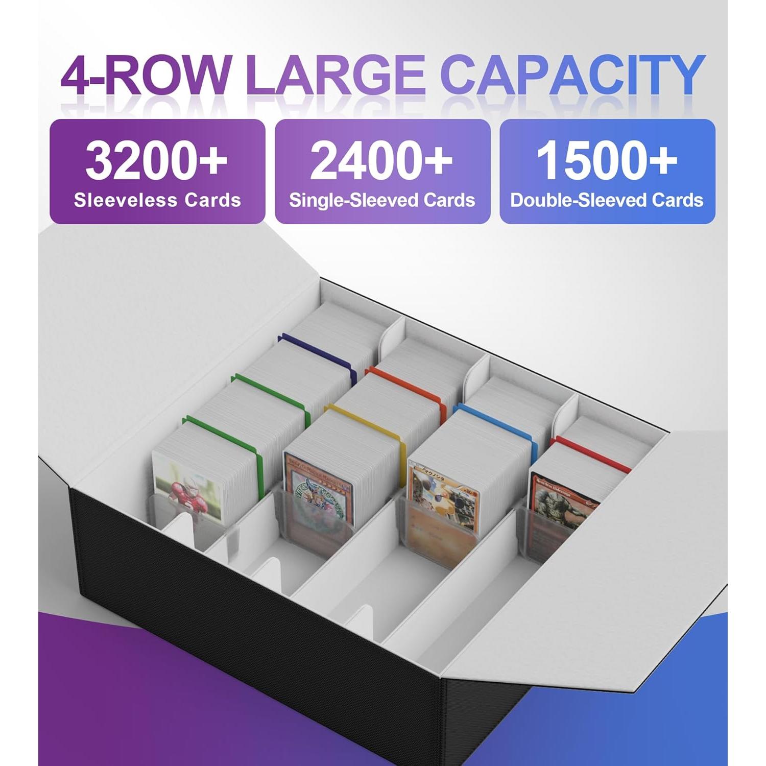 Caja de Almacenamiento de Cartas NEWLOOP 3500+ Gris Cuero 4-Filas