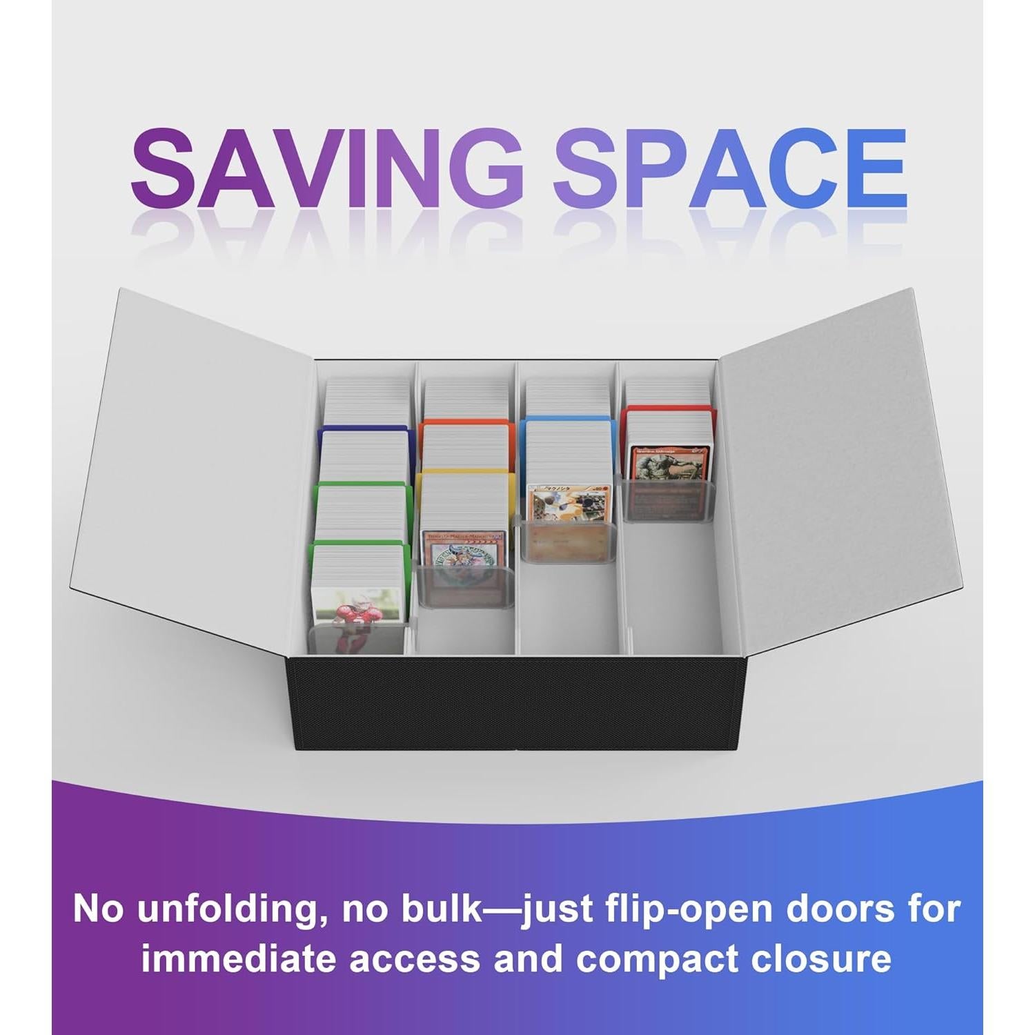 Caja de Almacenamiento de Cartas NEWLOOP 3500+ Gris Cuero 4-Filas