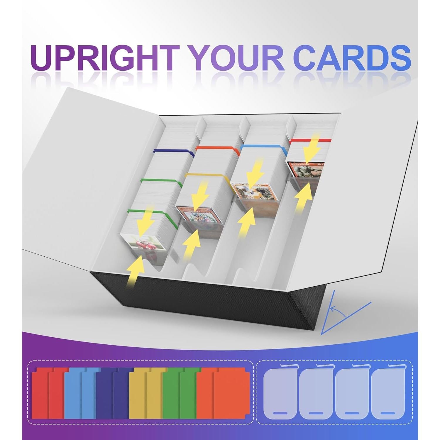 Caja de Almacenamiento de Cartas NEWLOOP 3500+ Gris Cuero 4-Filas