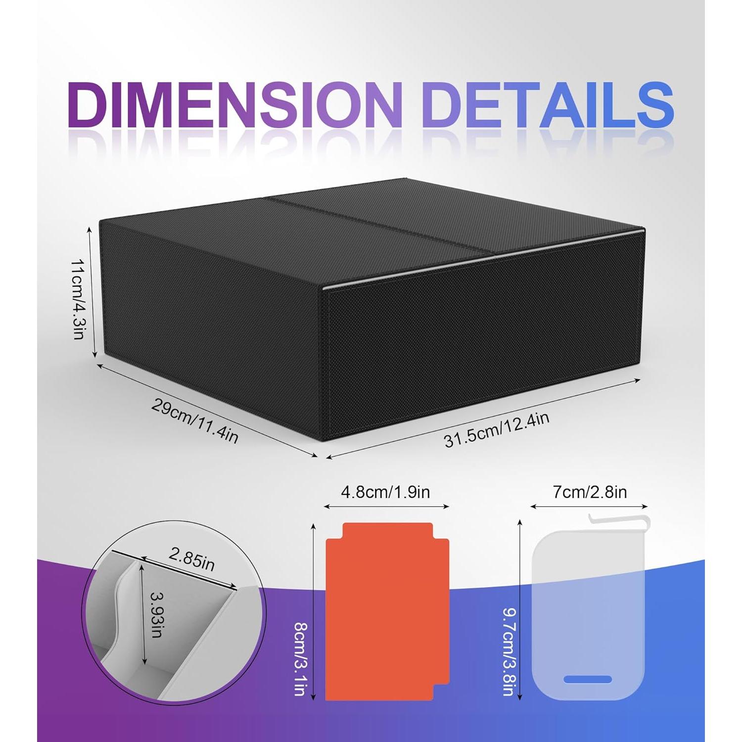 Caja de Almacenamiento de Cartas NEWLOOP 3500+ Gris Cuero 4-Filas
